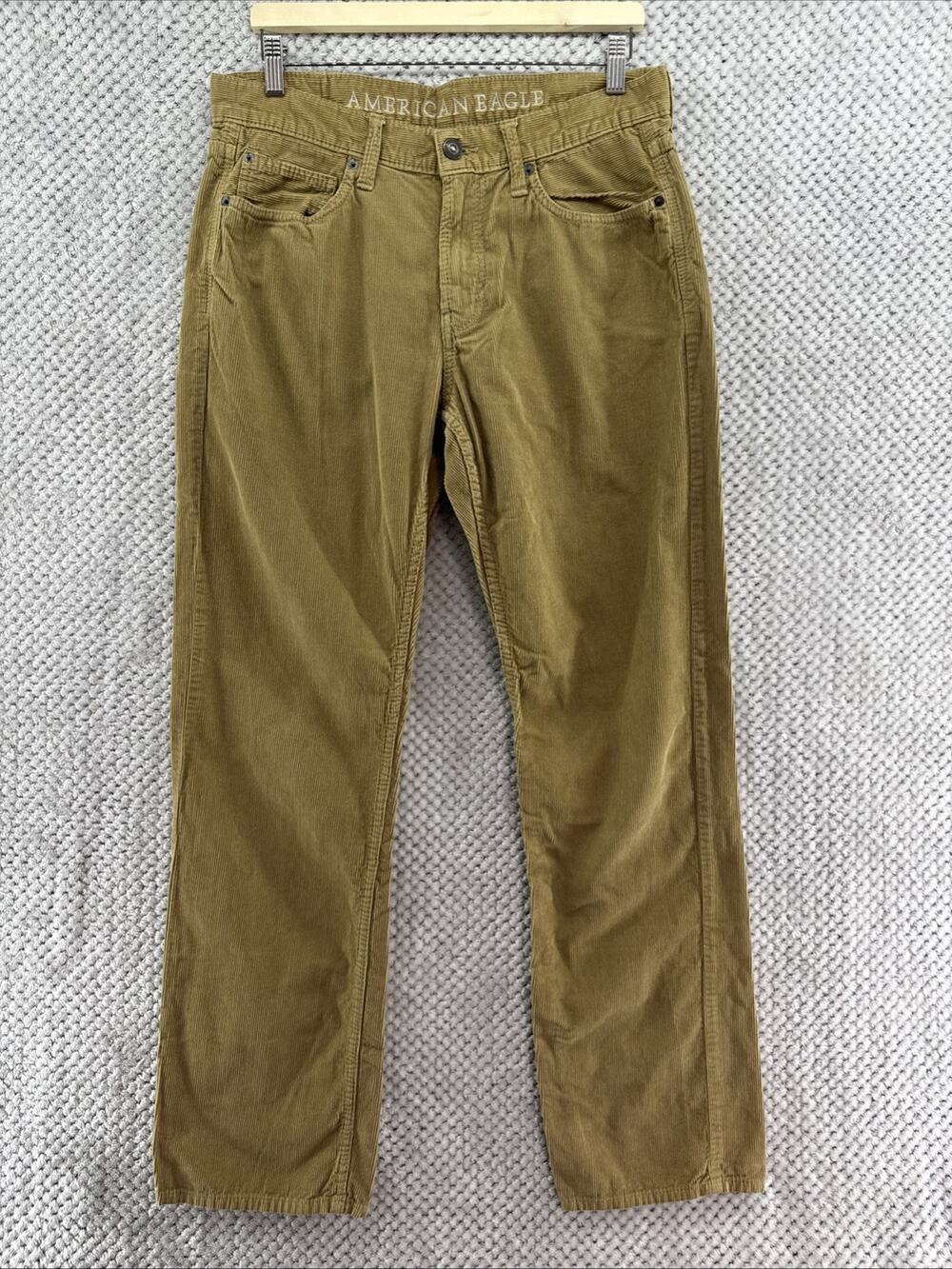 American Eagle Corduroy Pants Men 32X34 Khaki Brown Original Straight